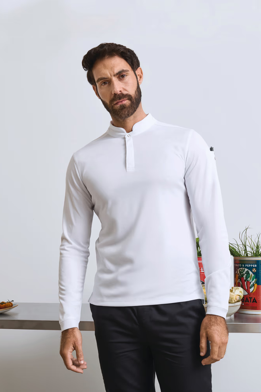 Polo de cuisinier Coolchecker Essential à manches longues