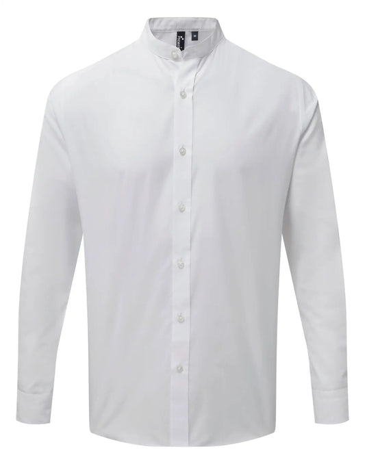 Chemise à manches longues à col grand-père