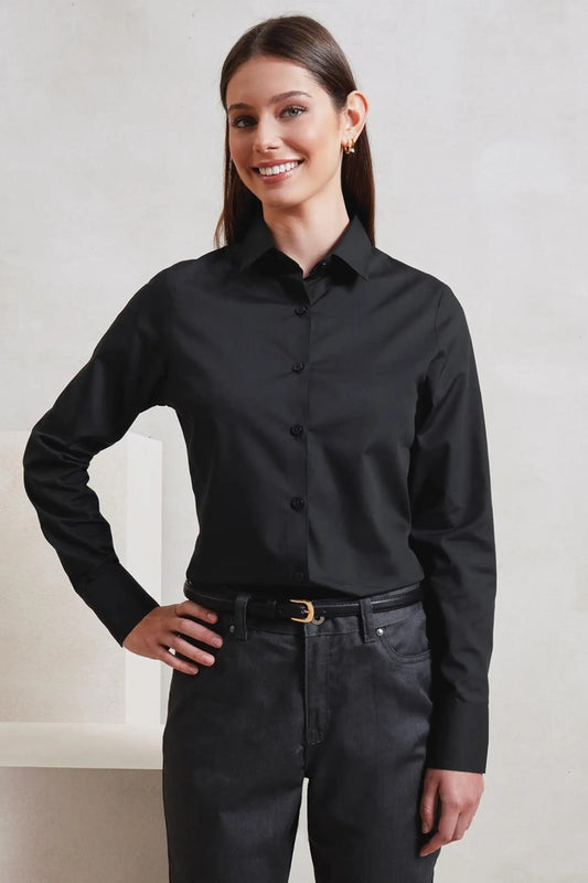 Chemise popeline à manches longues pour femme