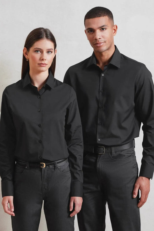 Chemise popeline à manches longues pour femme